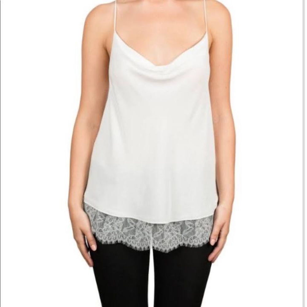 Cami nyc white lace trim cami